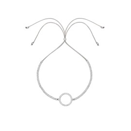 Estella Bartlett White CZ Circle Louise Bracelet - Silver Plated