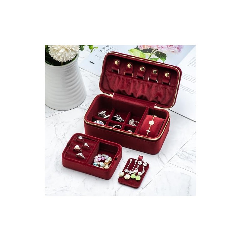 Caja Organizadora de Terciopelo para Anillos Múltiples, Bandeja Expositora con