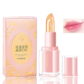 Baorder Tsransferproof Farbe wechselnden Lippenstift, rosa Magie Temperatur Farbwechsel Lippenbalsam Goldfolie für Frauen und Mädchen, lang anhaltende feuchtigkeitsspendende glänzenden Glanz Lipgloss