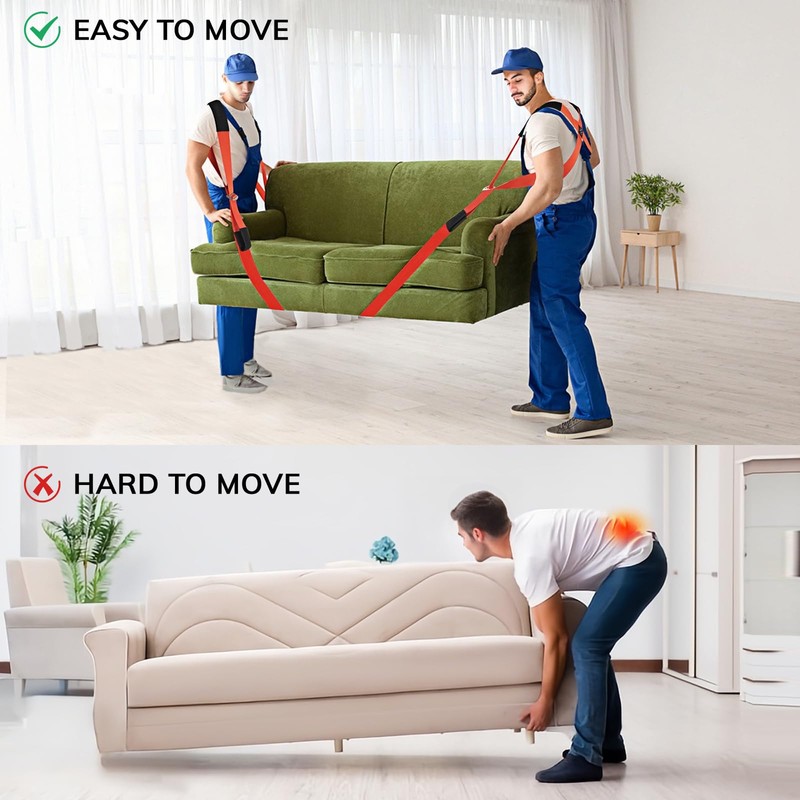 Ytonet Moving Straps, Lifting Straps for Move Furniture, 2-Person Shoulder