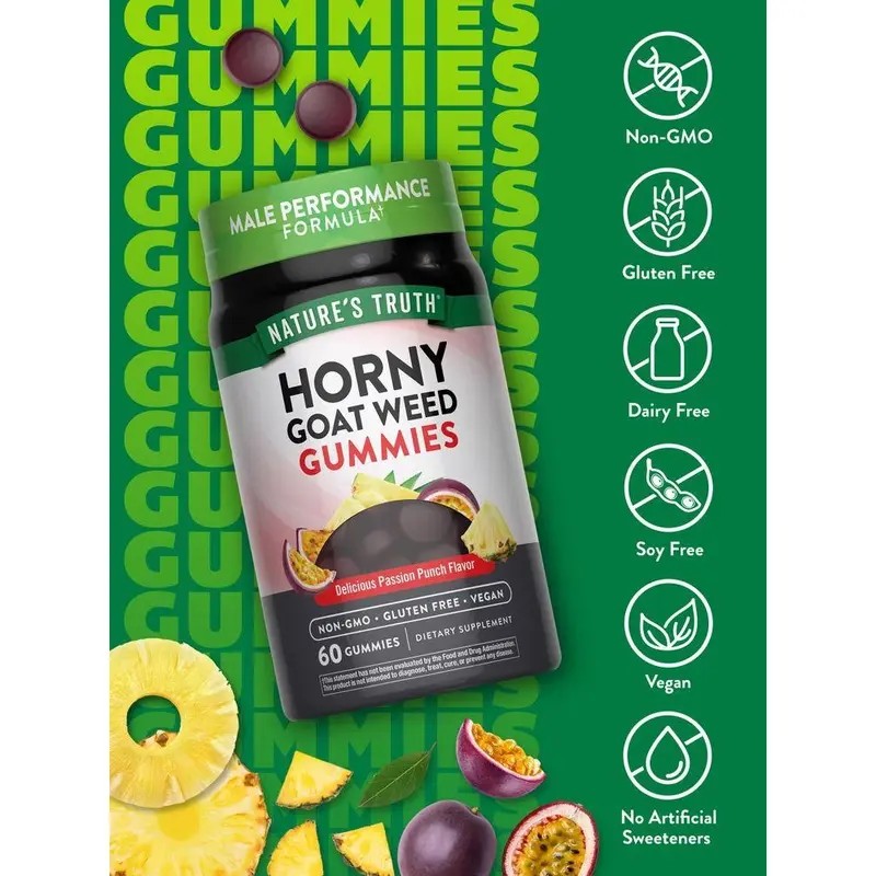 Horny Goat Weed & Maca Root Gummies – 60 Count