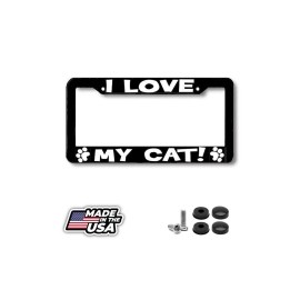 BLVD I Love My CAT paw print License Plate Frame
