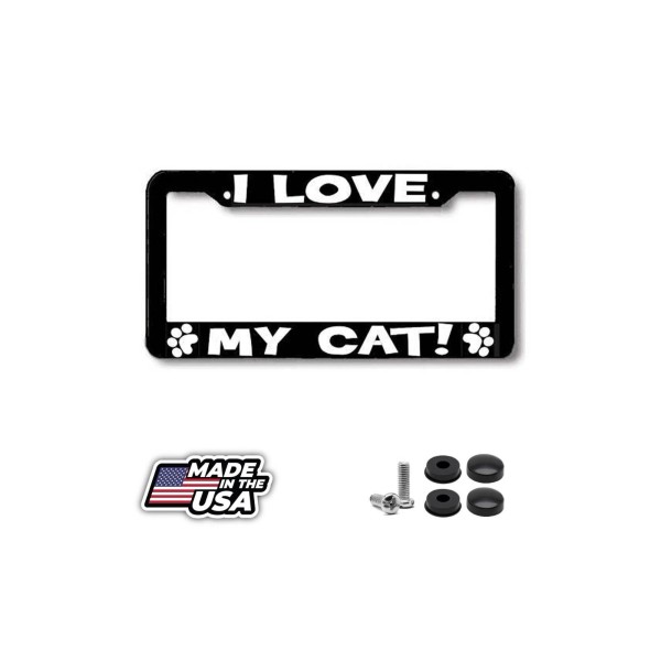 BLVD I Love My CAT paw print License Plate Frame