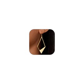 Dangle Earrings for Women Gold Lightweight Statement Rhombus Drop Earring Silver Earrings Hook Earing for Women Trendy Jewelry Gifts