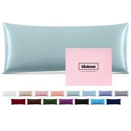 Silk Body Pillow Cover Pillow Pillowcase for Body Pillow Soft Pillow Covers Pillow Case Mulberry Silk Pillowcase for Sleep(Haze Blue,20"X 54",1pc)