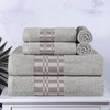 Superior 6-Piece Cotton Towel Set, Geometric Design, Dobby Border, Plush
