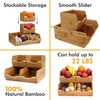 HOMESTEAD Bamboo Pantry Storage Bins - Stackable Baskets, Potato and