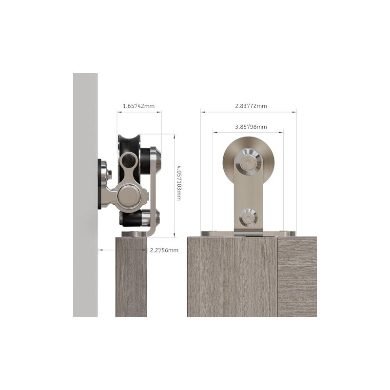 CCJH 8FT/96'' Stainless Steel Sliding Track Barn Door Hardware Kit