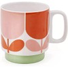 Orla Kiely Set of 2 Stacking Mugs Ceramic Block Flower