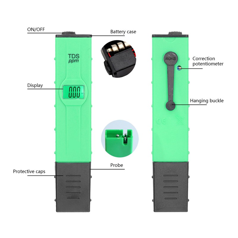 LCD Digital TDS Meter with ATC Automatic Temperature Compensation Backlight