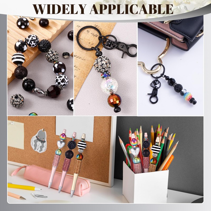 Wurosi 112 Pcs Beads for Pens, Spacer Beads, Chunky Bubblegum