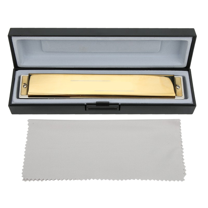 Harmonica Professional Mouthorgan Diatonic Harp 1.2mm Brass Base Plate 24‑Hole