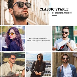 GQUEEN Polarized Sunglasses for Men and Women,Classic Semi Rimless Driving Sun Glasses 100% UV Protection