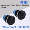 JIQI 19mm 2Pcs Waterproof 12V-24V Momentary Push Button Switch 1NO