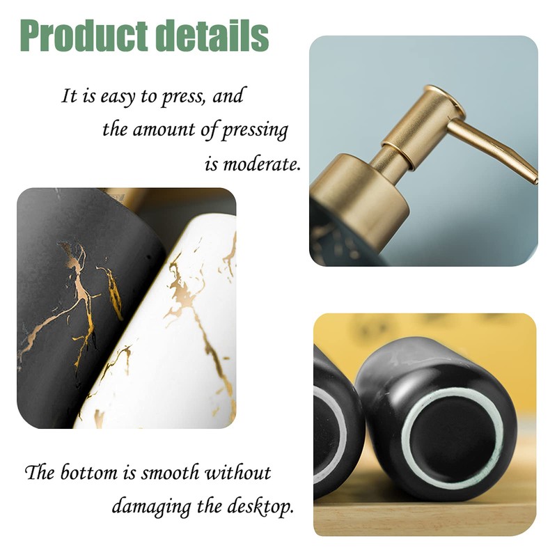 Hand Soap Dispenser With Marbling for Bathroom, White Dish Soap