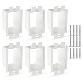 SLK-1 (1-Gang) Electrical Outlet Box Extenders with 12Pcs Screws, Electrical Power Single Gang Box Extender Power Switch Receptacle Extender Accessories(6 Pack, White)