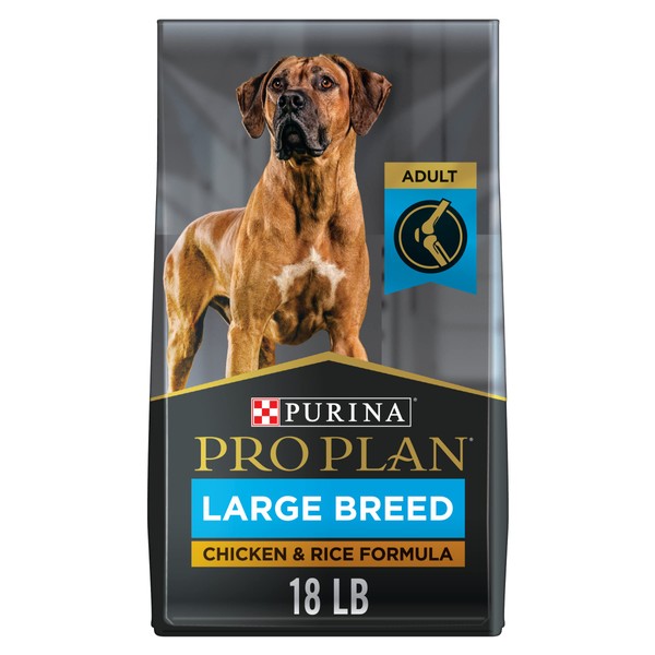 Purina Pro Plan High Protein, Digestive Health Large Breed Dry Dog Food, Chicken and Rice Formula - 18 lb. Bag