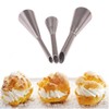 Kingsie 3 Piece Shoe Cream Puffs Tips Stainless Steel Piping