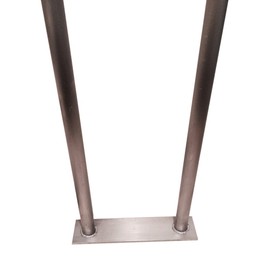 24" (H) x 13" (W) Aluminum Handrail w/Flate Base Plate - Safety Grab Bar for Marine, Docks, Decks, Boats, Pools, Hot Tubs