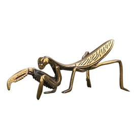 TEAMWILL Small Brass Metal Statue Ornament Animal Figurines Figurine House Decoration 1PC (Praying Mantis（1PC）)