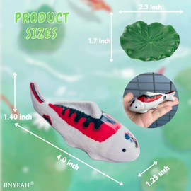 JINYEAH Ceramic Koi Fish Pond Decor 4″ Fake Fish Floating Aquarium Decor Floating Koi Pond Swimming for Birdbath Pond Fountain Fake Aquarium Tea Pet