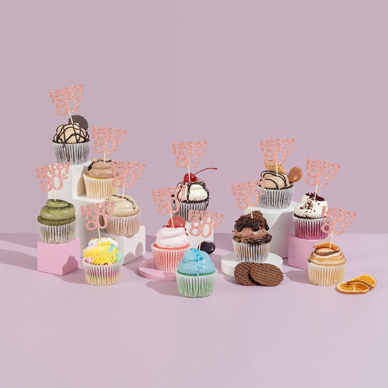 Gyufise - Juego de 24 adornos para cupcakes (80 unidades),