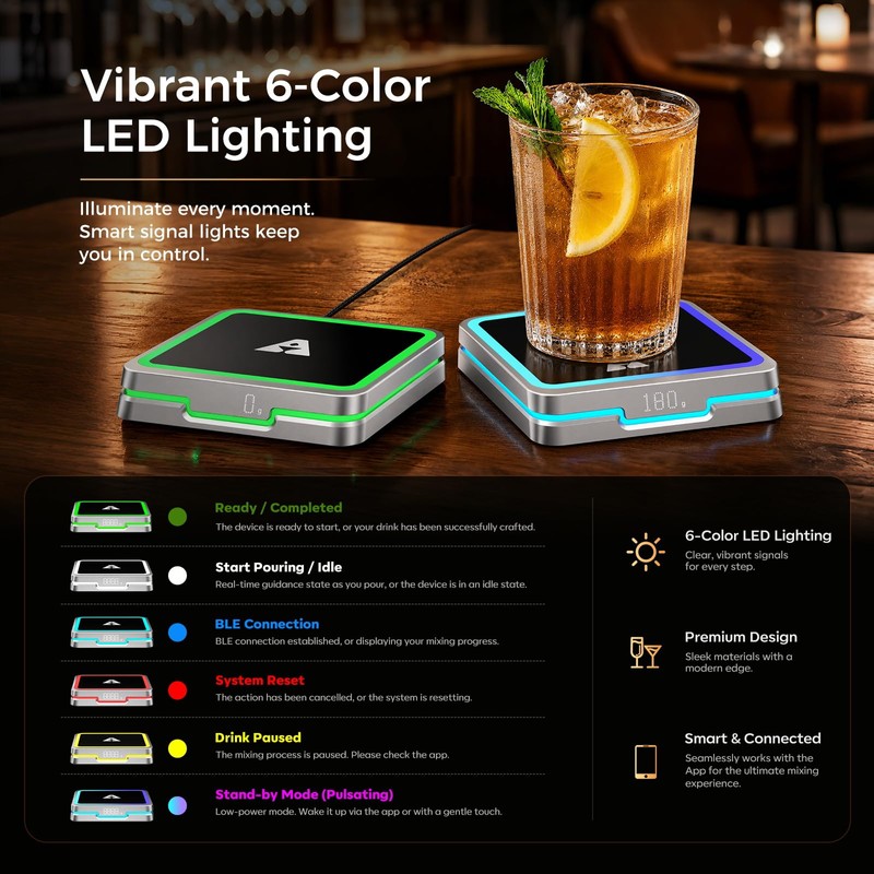 KAVAZ Smart Cocktail Maker – LED Guided Cocktail Mixing Device