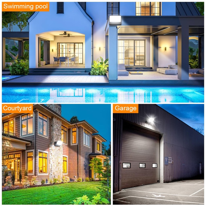 Juyace 60W LED Flood Lights Outdoor Wall Pack Light No