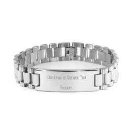 Útiles regalos de cosplay, Cosplay es más barato que la terapia, pulsera de escalera de cumpleaños para cosplay de amigos, Pequeño, Zinc chapado en...