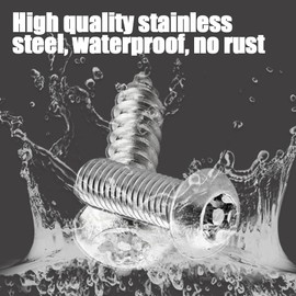 WINUERK Anti Theft License Plate Screws, Stainless Steel License Plate Screws, Tamper Proof License Plate Screws, Rustproof Security Bolts Fasteners for Frame Holder Mounting Fits Most Cars (Sliver)