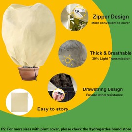 Hydrogarden Winter Plant Fleece Frost Protection Plant Protection Cover Plant Warming Jackets Blanket,Medium (100x80cm) -Beige- 2 Pack