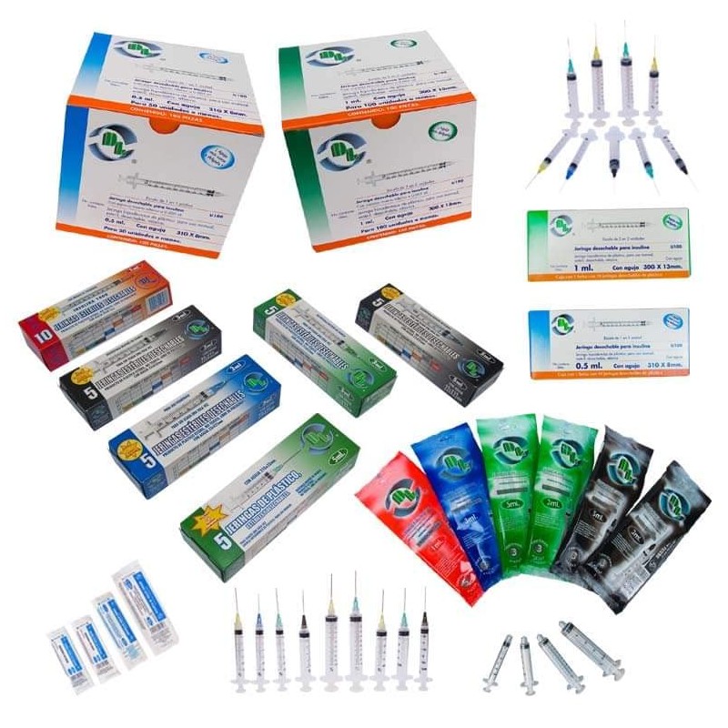 Caja De 100 Jeringas 3 mL Con Aguja 21 G