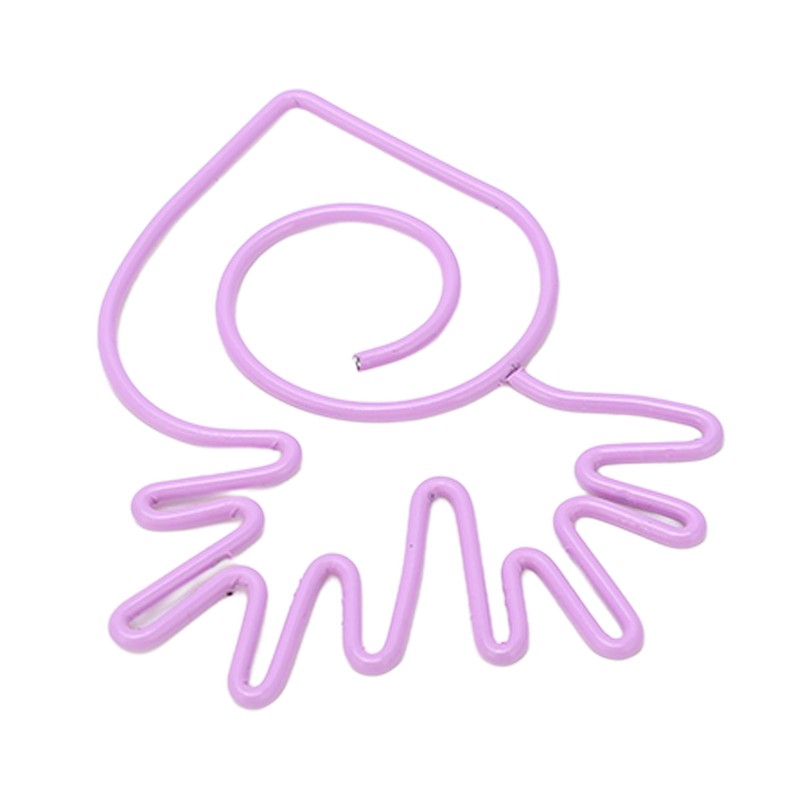 100pcs Paper Clips Portable Mini Electroplating Purple Cute Radish Shape