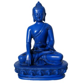 mytibetshop Blue Lapis Earth Touching Buddha Statue for Meditation, Alter and Peace and Prosperity, Handcrafted by Himalayan Artisan in Nepal