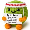 Weming Couple Mini Crochet Tennis Ball Plush with Story Card,
