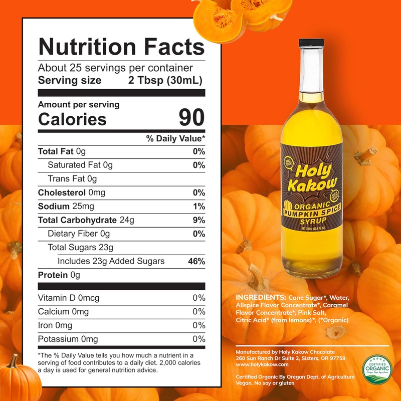 Holy Kakow Cafe Organic Orange Syrup - Orange Syrup, Coffee