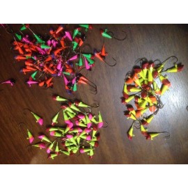 Unbranded 50 Pack POWDER Painted Shad Dart Jigs 1/16oz,1/8oz Fishing Lures Tackle #2 Hook - 1/8oz