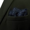 S&W SHLAX&WING Geometric Navy Handkerchief Pocket Squares for Men XL