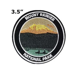 Mount Rainier National Park Patch 3.5" Embroidered DIY Iron-on/Sew-on Decorative Embroidery Applique Clothing Vest Jacket Premium Stitching Nature Wild Animals Forest Trees Hiking Trail Souvenir Badge