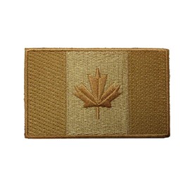 Canada Flag Patch, Maple Leaf Tactical Tags Morale National Emblem With Hook Loop for Travel Backpack Hats Jackets Team Uniform (Beige)