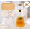 DUJUST Ribbed Glass Carafe Set, Elegant Water Carafe with Gold