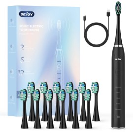 SEJOY Rotating Electric Toothbrush for Adults, Rechargeable 5 Modes Deep Clean Tooth