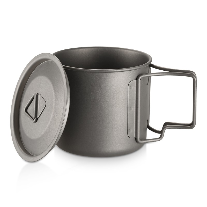 Lixada Lightweight Titanium 3 Pieces Set Titanium 750ml Pot 350ml