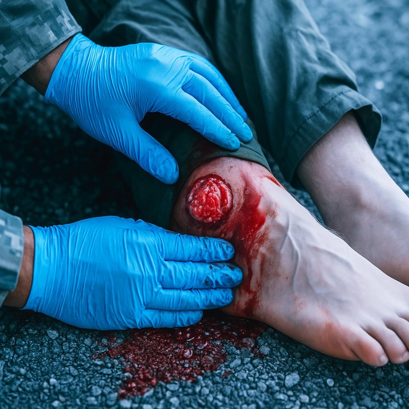 GSW Ankle Simulation Sleeves Kit, Wound Packing Trainer for Educational