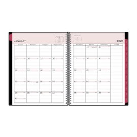 Blue Sky 2021 Weekly & Monthly Planner, Flexible Cover, Twin-Wire Binding, 8.5" x 11", Classic Red (111288-21)