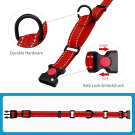 Martingale Dog Collar and Leash Set Martingale Collars for Dogs Reflective Martingale Collar for Small Medium Large Dogs(Red&S)