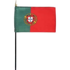 Portugal - 4 in x 6 in World Stick Flag