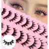 10 Pares De Pestañas Manga, 12 Mm, Naturales, Hechas A