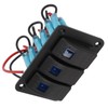 3 Gang Rocker Switch Overcurrent Protection LED Blue Backlit IP65