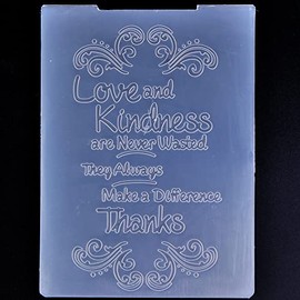 Kwellam Thanksgiving Words Love and Kindness are Never Wasted Thanks Background Plastic Embossing Folders for Card Making Scrapbooking and Other Paper Crafts 3100812